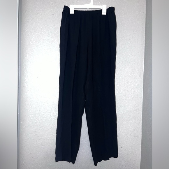 Eileen Fisher Black Elastic Waist Pull On Pants - Picture 1 of 5